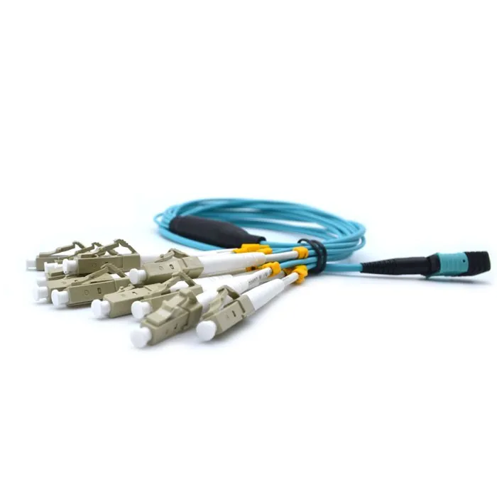 OM4 Multi-Fiber 100Gb Multimode 50/125 Fiber Optic Cable MTP/MPO To LC Breakout 12 Fiber
